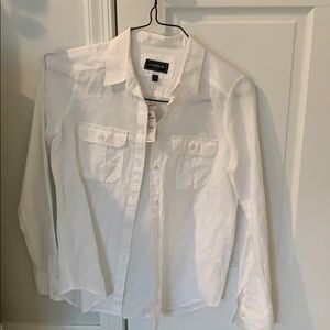 Express white button down